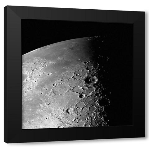 Moon - North Pole, 01/29/1996 Black Modern Wood Framed Art Print by NASA
