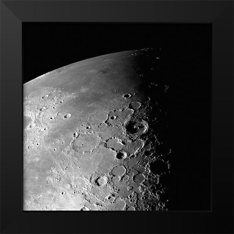 Moon - North Pole, 01/29/1996 Black Modern Wood Framed Art Print by NASA