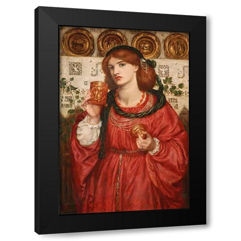 The Loving Cup, 1867 Black Modern Wood Framed Art Print by Rossetti, Dante Gabriel