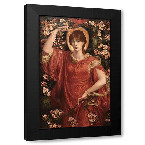 A Vision of Fiammetta, 1878 Black Modern Wood Framed Art Print with Double Matting by Rossetti, Dante Gabriel