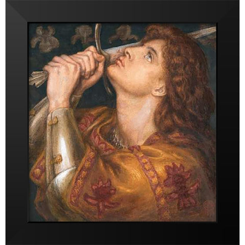 Joan of Arc, 1864 Black Modern Wood Framed Art Print by Rossetti, Dante Gabriel