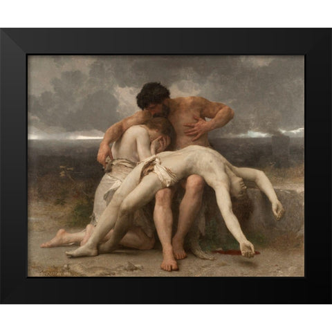 The First Mourning, 1888 Black Modern Wood Framed Art Print by Bouguereau, William-Adolphe