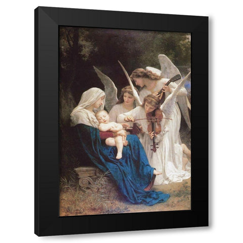 Song of the Angels, 1881 Black Modern Wood Framed Art Print with Double Matting by Bouguereau, William-Adolphe