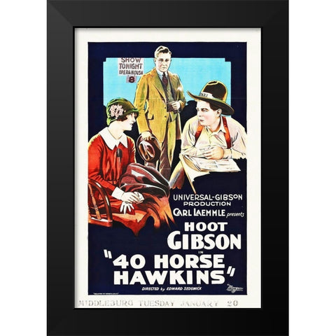 40 Horse Hawkins Black Modern Wood Framed Art Print by Hollywood Photo Archive