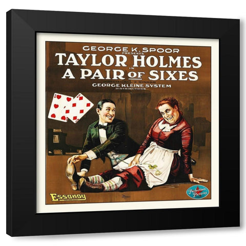 A Pair of Sixes Black Modern Wood Framed Art Print by Hollywood Photo Archive