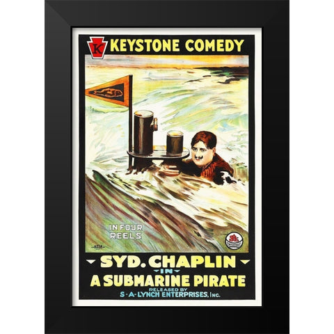 A Submarine Pirate 2 Black Modern Wood Framed Art Print by Hollywood Photo Archive