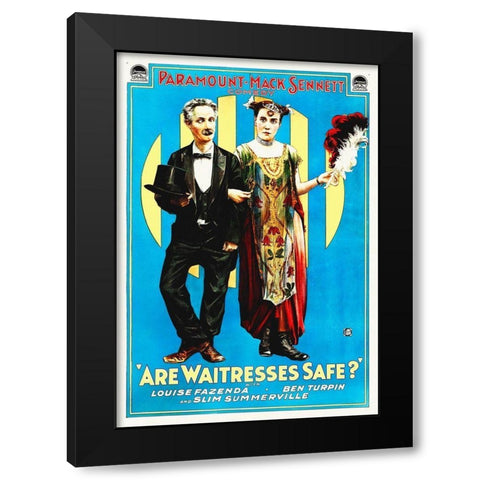 Are Waitresses Safe Black Modern Wood Framed Art Print with Double Matting by Hollywood Photo Archive
