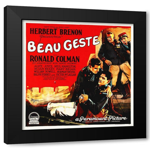 Beau Geste with Ronald Colman, 1926 Black Modern Wood Framed Art Print with Double Matting by Hollywood Photo Archive