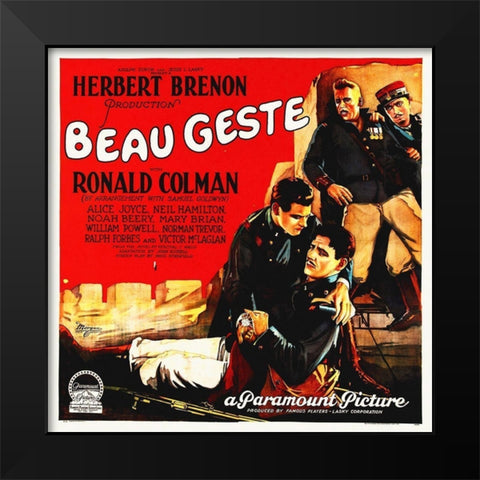 Beau Geste with Ronald Colman, 1926 Black Modern Wood Framed Art Print by Hollywood Photo Archive