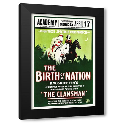 Birth of a Nation, poster Black Modern Wood Framed Art Print with Double Matting by Hollywood Photo Archive