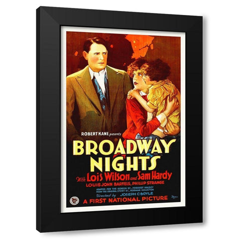 Broadway Nights, 1927 Black Modern Wood Framed Art Print with Double Matting by Hollywood Photo Archive