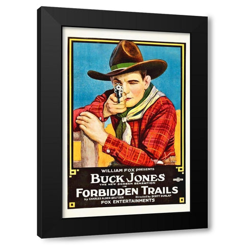 Buck Jones, Forbiden Trails, 1920 Black Modern Wood Framed Art Print with Double Matting by Hollywood Photo Archive