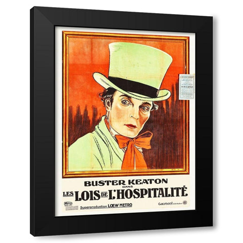 Buster Keaton Black Modern Wood Framed Art Print with Double Matting by Hollywood Photo Archive