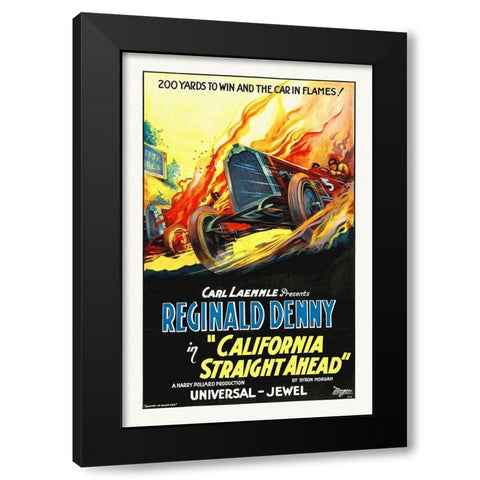 California Straight Ahead,  1925 Black Modern Wood Framed Art Print by Hollywood Photo Archive