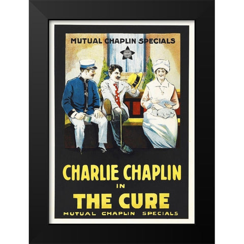 Chaplin, Charlie -The Cure poster Black Modern Wood Framed Art Print by Hollywood Photo Archive