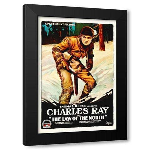 Charles Ray, The Law Of The North, 1918 Black Modern Wood Framed Art Print by Hollywood Photo Archive