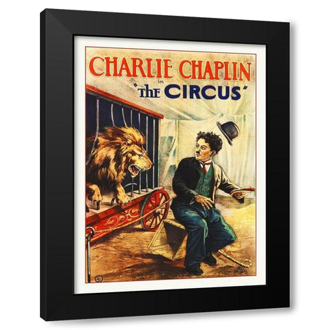 Charlie Chaplin, The Circus Black Modern Wood Framed Art Print by Hollywood Photo Archive