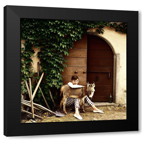 Audrey Hepburn Black Modern Wood Framed Art Print by Hollywood Photo Archive