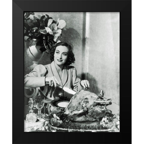Thanksgiving - Joan Crawford Black Modern Wood Framed Art Print by Hollywood Photo Archive