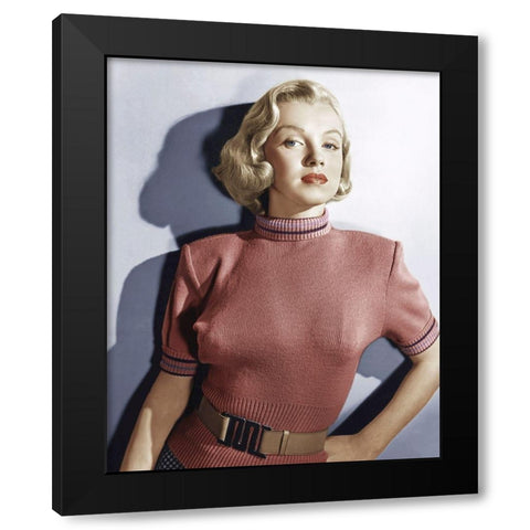 Marilyn Monroe Black Modern Wood Framed Art Print by Hollywood Photo Archive