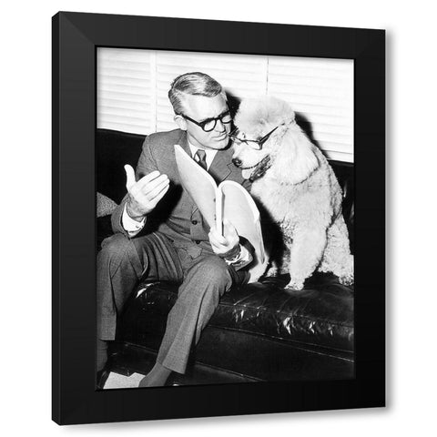 Cary Grant- Running Lines Black Modern Wood Framed Art Print by Hollywood Photo Archive