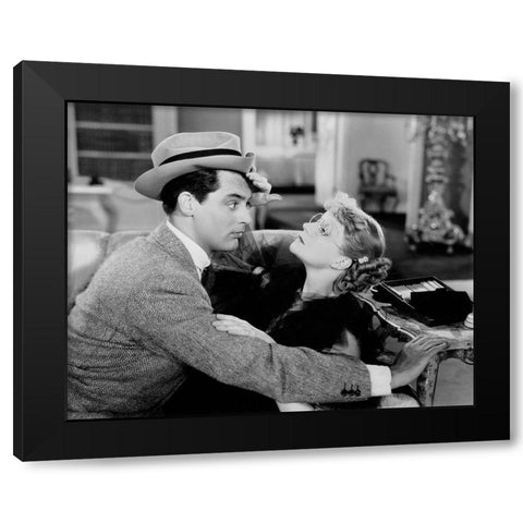 Cary Grant with Francis Drake - Ladies Should Listen Black Modern Wood Framed Art Print by Hollywood Photo Archive