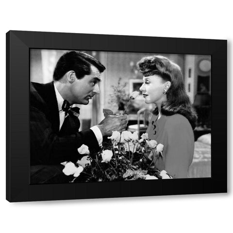Cary Grant with Ginger Rogers - Once Upon A Honeymoon Black Modern Wood Framed Art Print by Hollywood Photo Archive