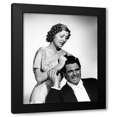 Cary Grant with Irene Dunne Black Modern Wood Framed Art Print with Double Matting by Hollywood Photo Archive