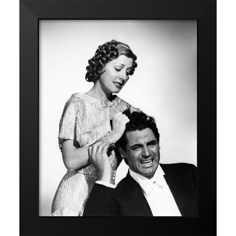 Cary Grant with Irene Dunne Black Modern Wood Framed Art Print by Hollywood Photo Archive
