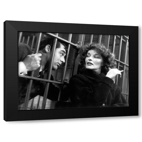 Cary Grant with Katherine Hepburn - Bringing Up Baby Black Modern Wood Framed Art Print by Hollywood Photo Archive