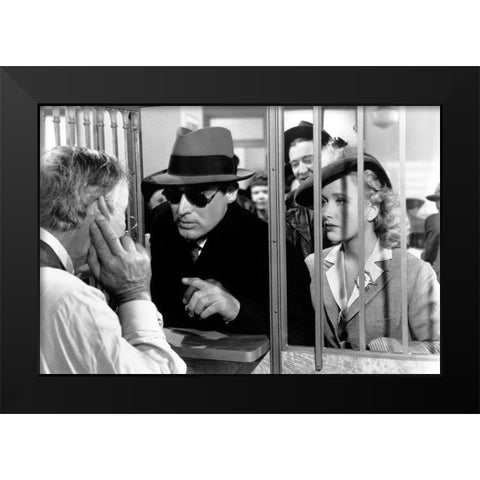 Cary Grant with Priscilla Lane - Arsenic and Old Lace Black Modern Wood Framed Art Print by Hollywood Photo Archive