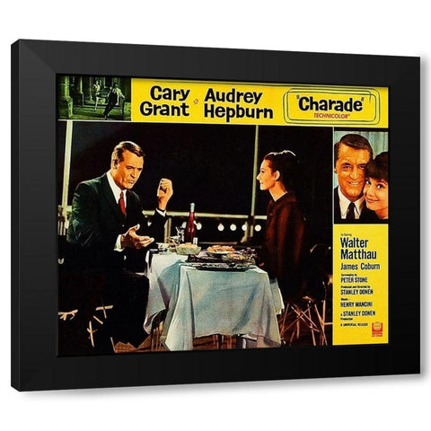 Cary Grant - Charade - Lobby Card Black Modern Wood Framed Art Print with Double Matting by Hollywood Photo Archive