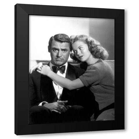 Cary Grant with Shirley Temple - The Bachelor and the Bobby-Soxer Black Modern Wood Framed Art Print with Double Matting by Hollywood Photo Archive