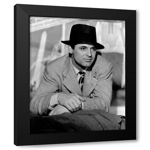 Cary Grant - Holiday Black Modern Wood Framed Art Print by Hollywood Photo Archive