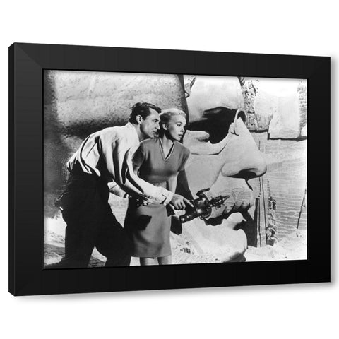 Cary Grant - North by Northwest Black Modern Wood Framed Art Print by Hollywood Photo Archive