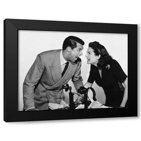 Cary Grant - His Girl Friday Black Modern Wood Framed Art Print by Hollywood Photo Archive