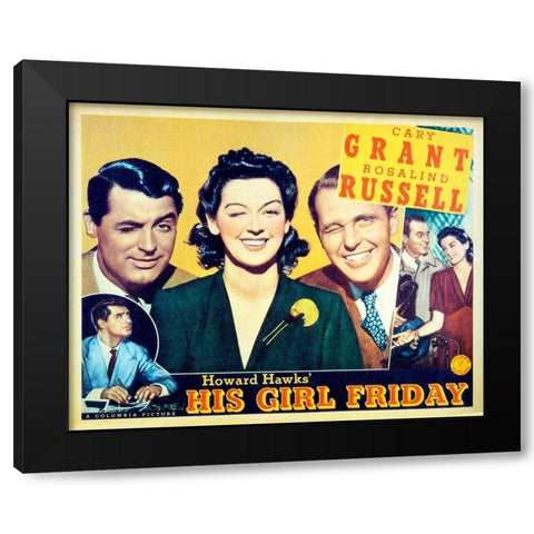 His Girl Friday - Lobby Card Black Modern Wood Framed Art Print with Double Matting by Hollywood Photo Archive
