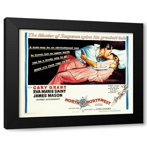 North by Northwest - Lobby Card Black Modern Wood Framed Art Print by Hollywood Photo Archive