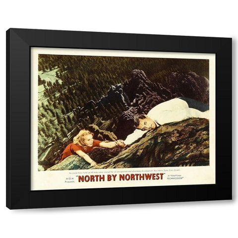 North by Northwest - Lobby Card Black Modern Wood Framed Art Print with Double Matting by Hollywood Photo Archive