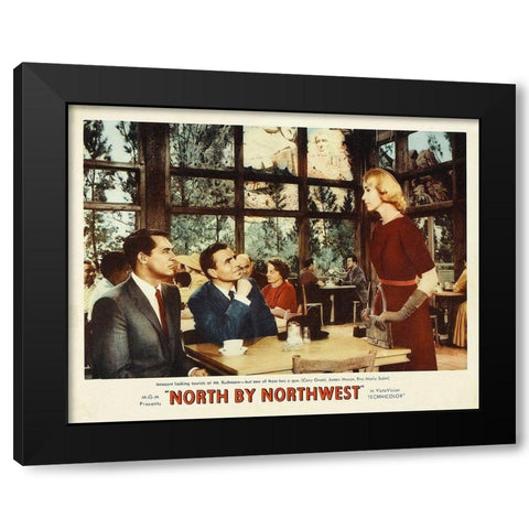 North by Northwest - Lobby Card Black Modern Wood Framed Art Print by Hollywood Photo Archive