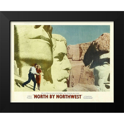 North by Northwest - Lobby Card Black Modern Wood Framed Art Print by Hollywood Photo Archive