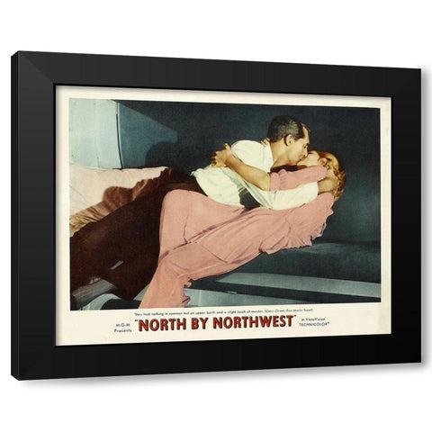 North by Northwest - Lobby Card Black Modern Wood Framed Art Print with Double Matting by Hollywood Photo Archive