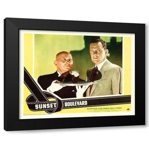 Sunset Boulevard - Lobby Card Black Modern Wood Framed Art Print with Double Matting by Hollywood Photo Archive