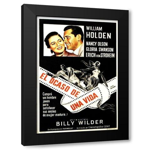 Spanish - Sunset Boulevard Black Modern Wood Framed Art Print by Hollywood Photo Archive