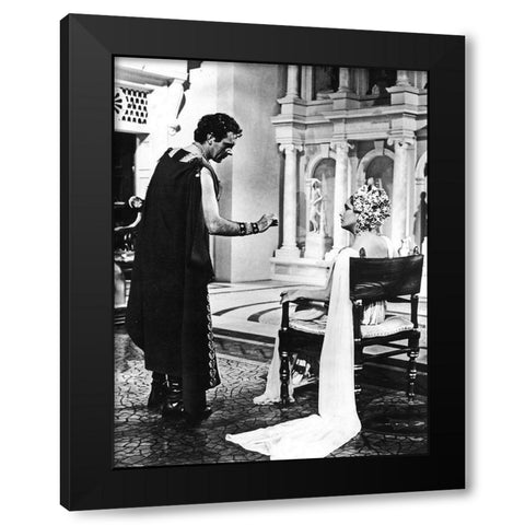 Elizabeth Taylor - Cleopatra Black Modern Wood Framed Art Print with Double Matting by Hollywood Photo Archive