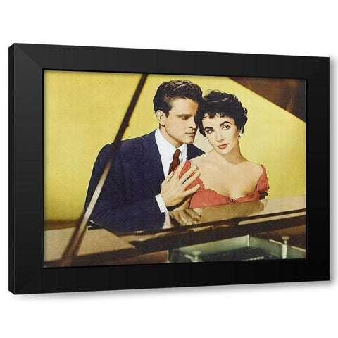 Elizabeth Taylor Black Modern Wood Framed Art Print with Double Matting by Hollywood Photo Archive