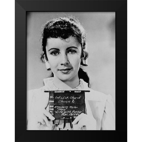 Wardrobe Test - Life With Father - Elizabeth Taylor Black Modern Wood Framed Art Print by Hollywood Photo Archive
