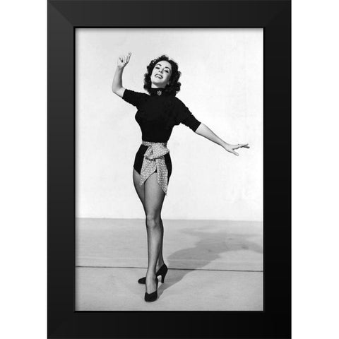 Elizabeth Taylor Black Modern Wood Framed Art Print by Hollywood Photo Archive