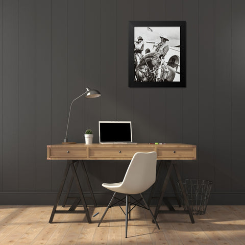 John Wayne Black Modern Wood Framed Art Print by Hollywood Photo Archive