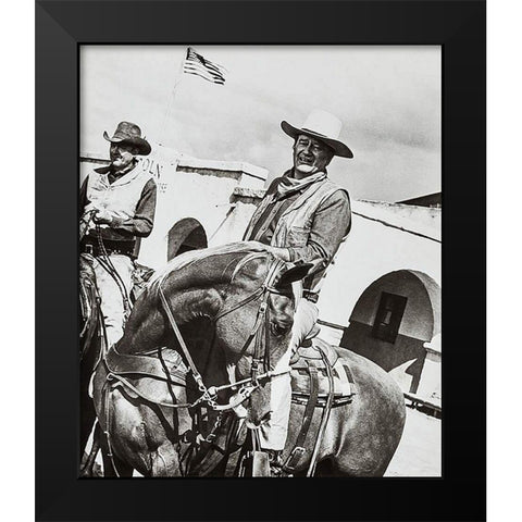 John Wayne Black Modern Wood Framed Art Print by Hollywood Photo Archive